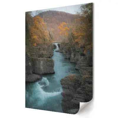 Plakat na materiale polycanvas Jesienne krajobrazy nad spokojną rzeką