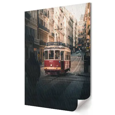 Grafika ścienna na płótnie Tramwaj w miejskim krajobrazie