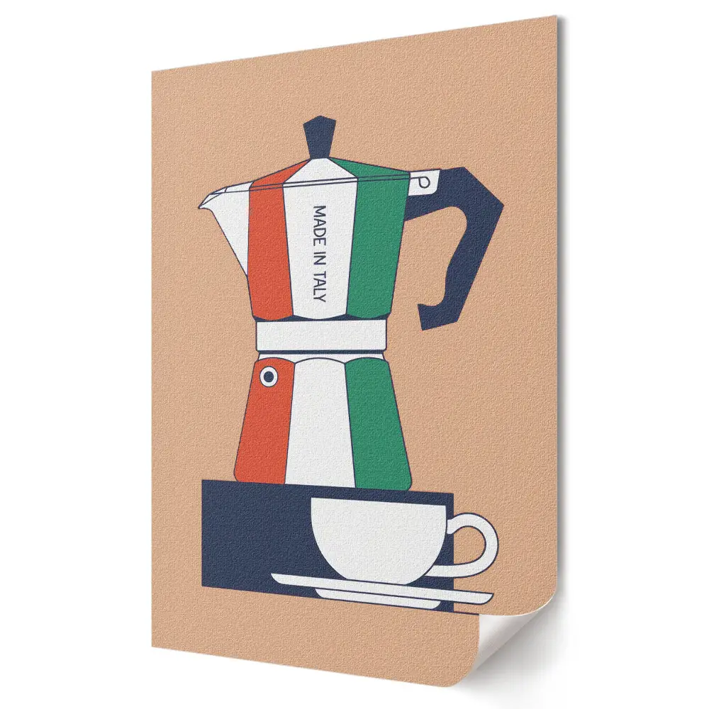 Stylowy plakat na ścianę Włoska kawa w stylu retro
