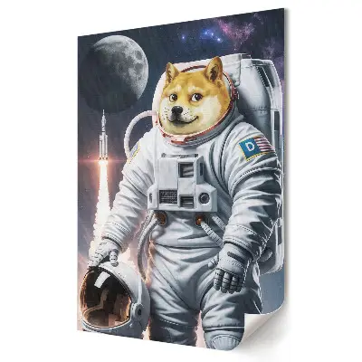 Plakat na płótnie polycanvas Pies astronauta w kosmicznej misji