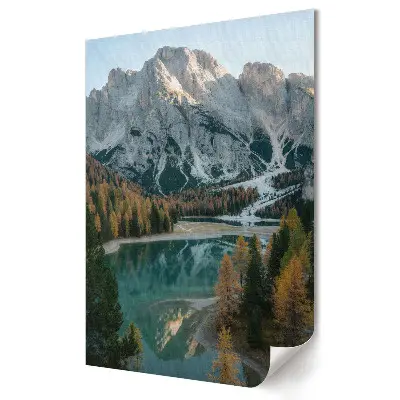 Plakat na materiale polycanvas Górski krajobraz z odbiciem w wodzie