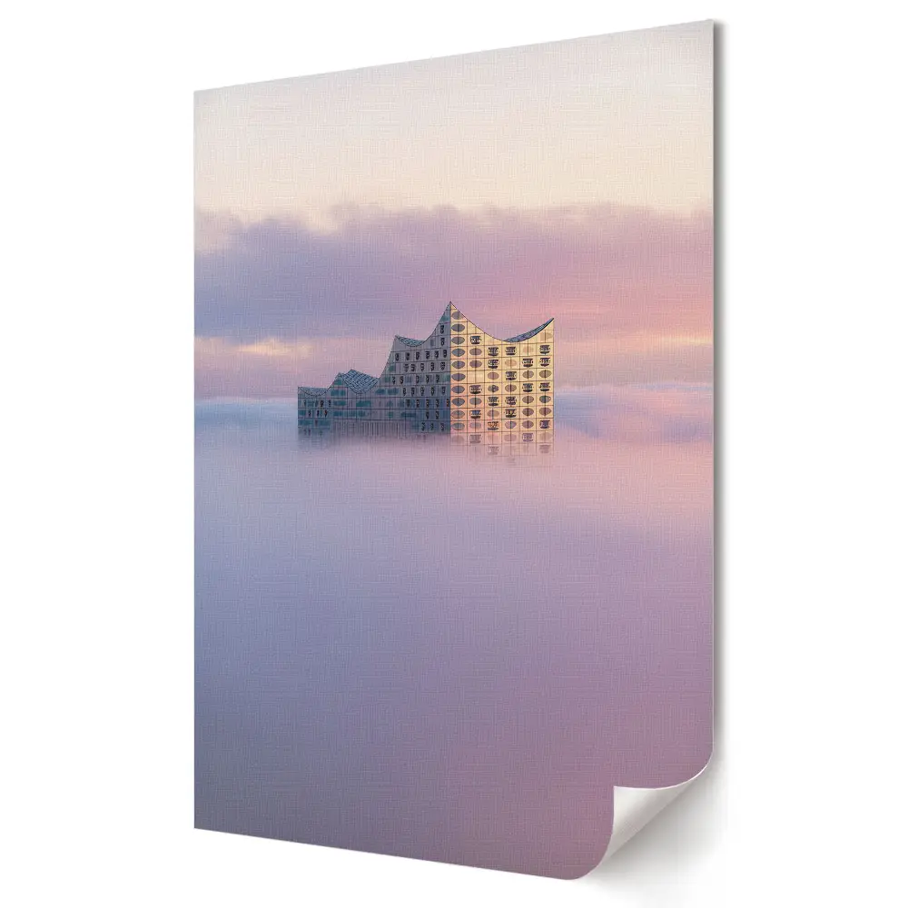 Plakat na materiale polycanvas Zanurzone w chmurach architektoniczne marzenie