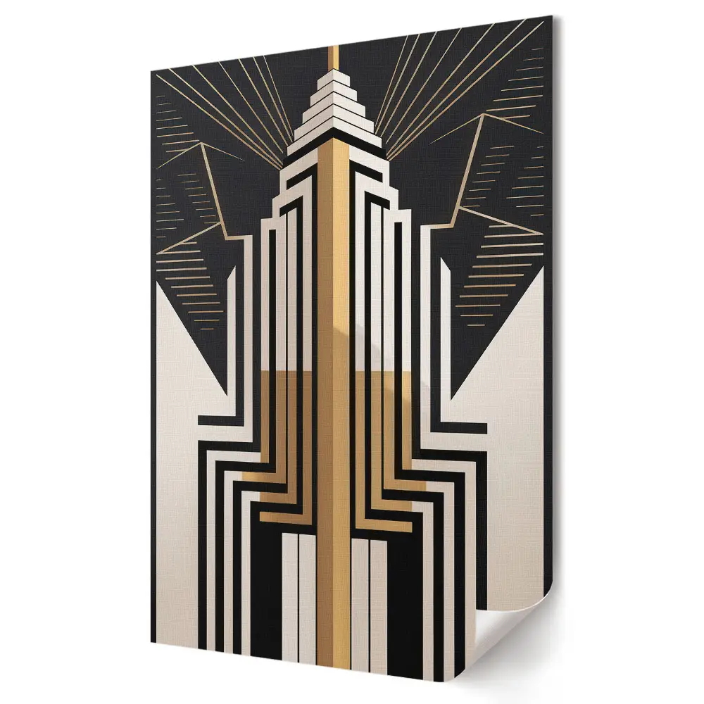 Grafika ścienna na płótnie Art Deco Wysokościowiec w Złocie
