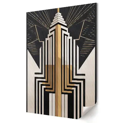 Grafika ścienna na płótnie Art Deco Wysokościowiec w Złocie