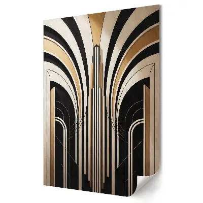 Nowoczesny plakat dekoracyjny Złote linie w stylu art deco