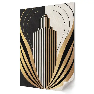 Obraz na płótnie Złote linie i architektura miasta