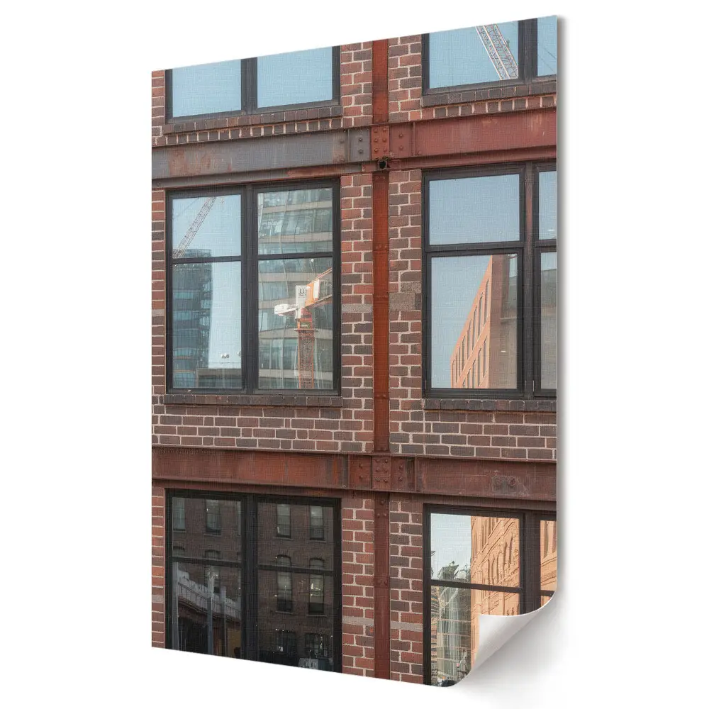 Stylowy plakat na ścianę z nowoczesną architekturą w miejskim krajobrazie