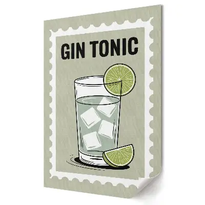 Plakat na materiale polycanvas Orzeźwiający gin z limonką