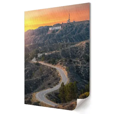 Grafika ścienna na płótnie Zachód słońca nad Hollywood Hills