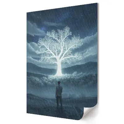 Plakat na materiale polycanvas Magiczny świat podświetlonego drzewa