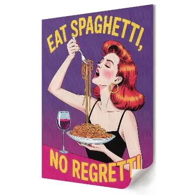 Stylowy plakat na ścianę Spaghetti i radość bez wyrzutów