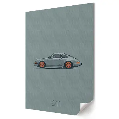 Plakat na materiale polycanvas Stylowe Porsche 911 w minimalistycznym designie