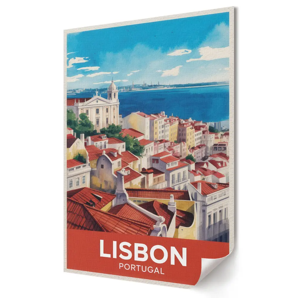 Plakat na materiale polycanvas Malowniczy widok na Lizbonę