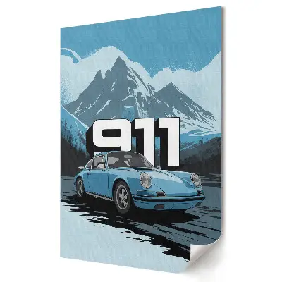 Plakat na materiale polycanvas Klasyczne Porsche 911 w górach