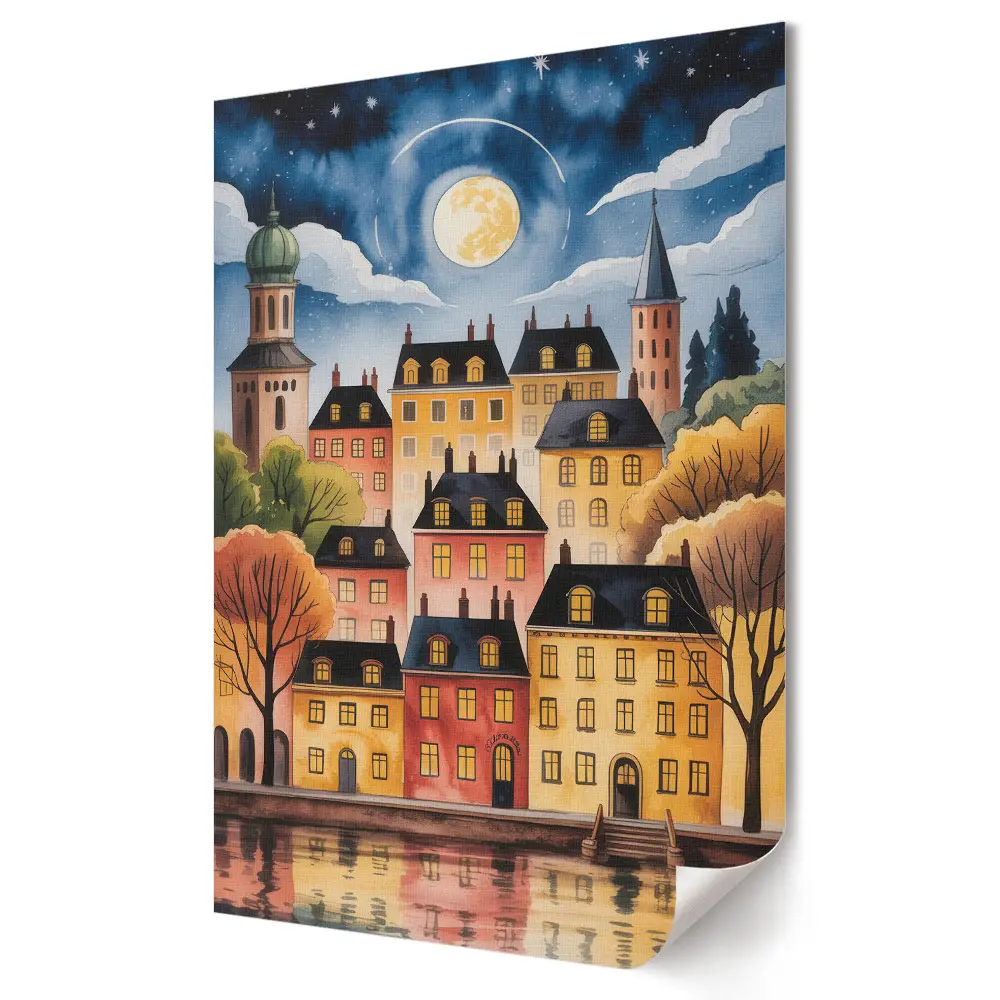Plakat na materiale polycanvas Magiczny wieczór nad rzeką