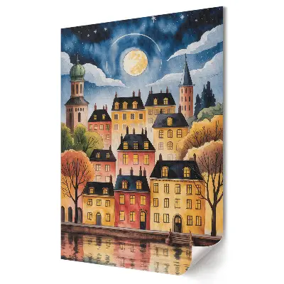 Plakat na materiale polycanvas Magiczny wieczór nad rzeką