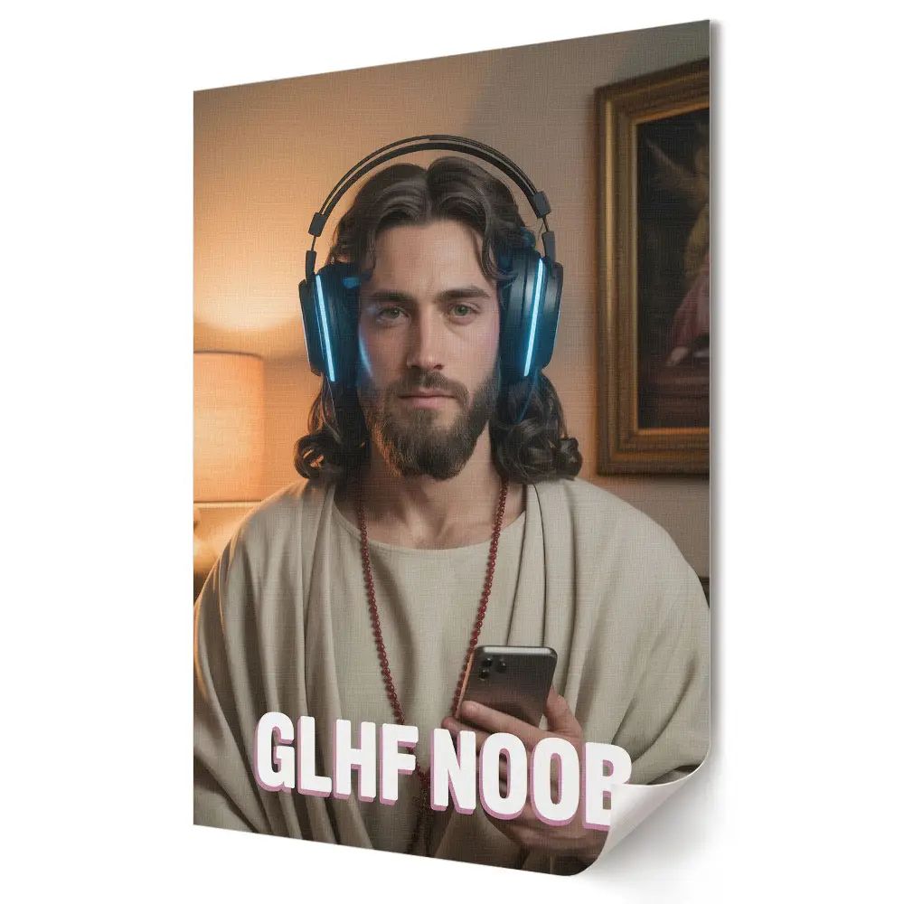 Stylowy plakat na ścianę Nowoczesny gamer w klasycznym stylu