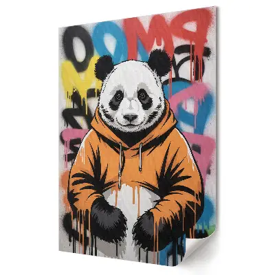 Stylowy plakat z pandą w miejskim klimacie