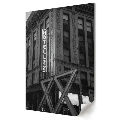 Nowoczesny plakat dekoracyjny Zabytkowy hotel w stylu monochromatycznym