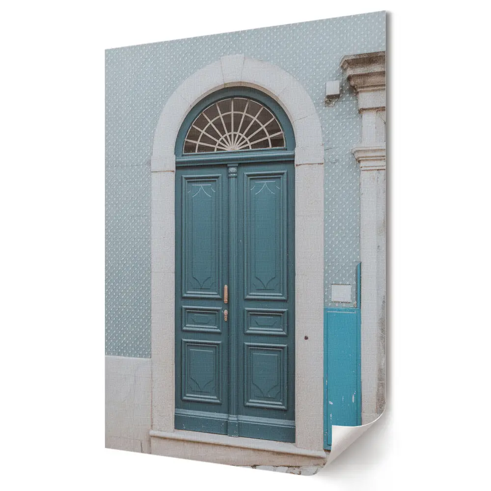 Plakat na materiale polycanvas Eleganckie niebieskie drzwi w architekturze