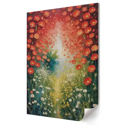 Plakat na materiale polycanvas Kwiatowy tunel pełen kolorów