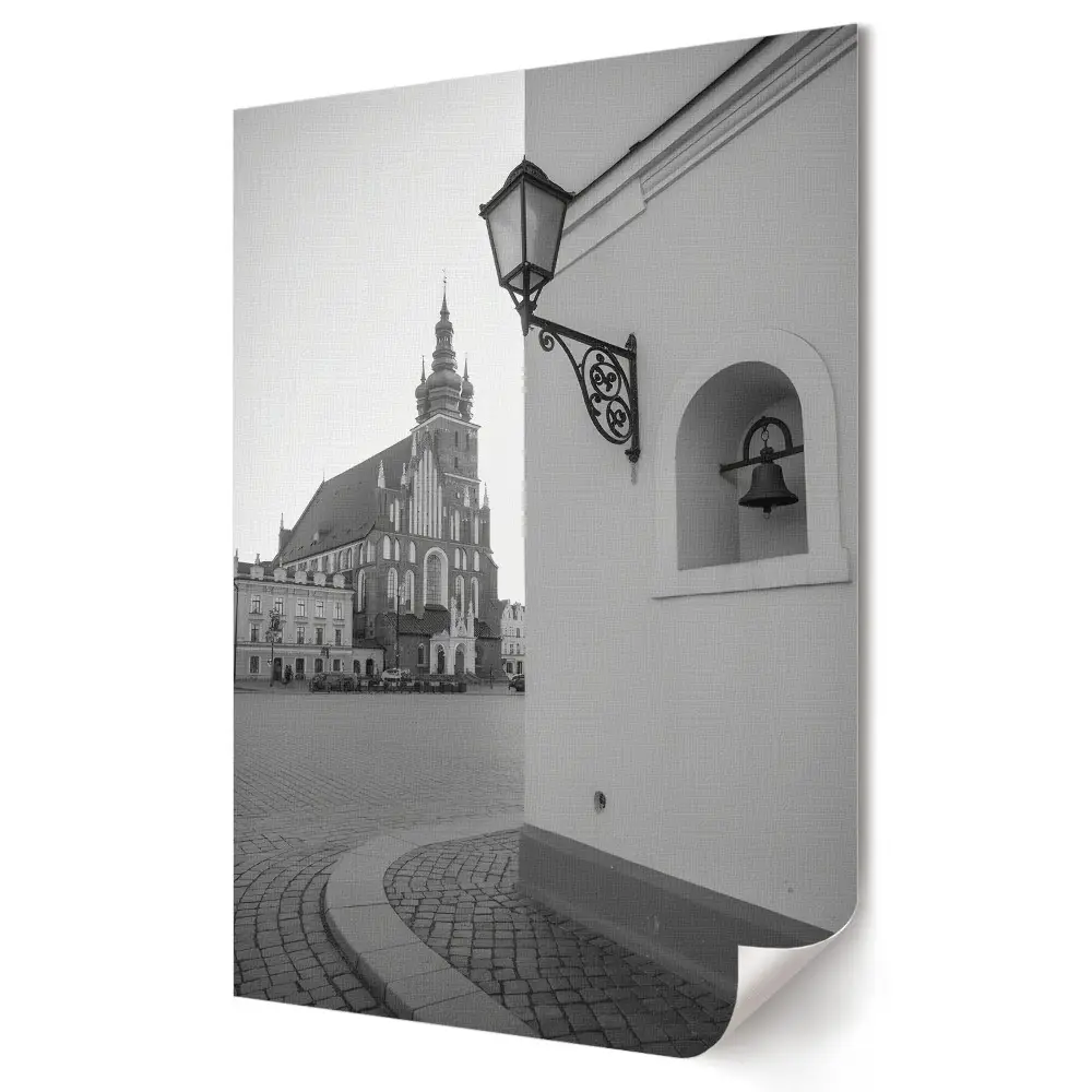 Grafika ścienna na płótnie Kraków w odcieniach czerni i bieli