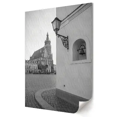 Grafika ścienna na płótnie Kraków w odcieniach czerni i bieli