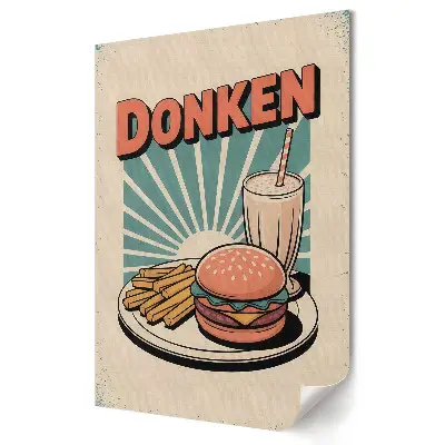 Nowoczesny plakat dekoracyjny Klasyczne jedzenie w stylu retro