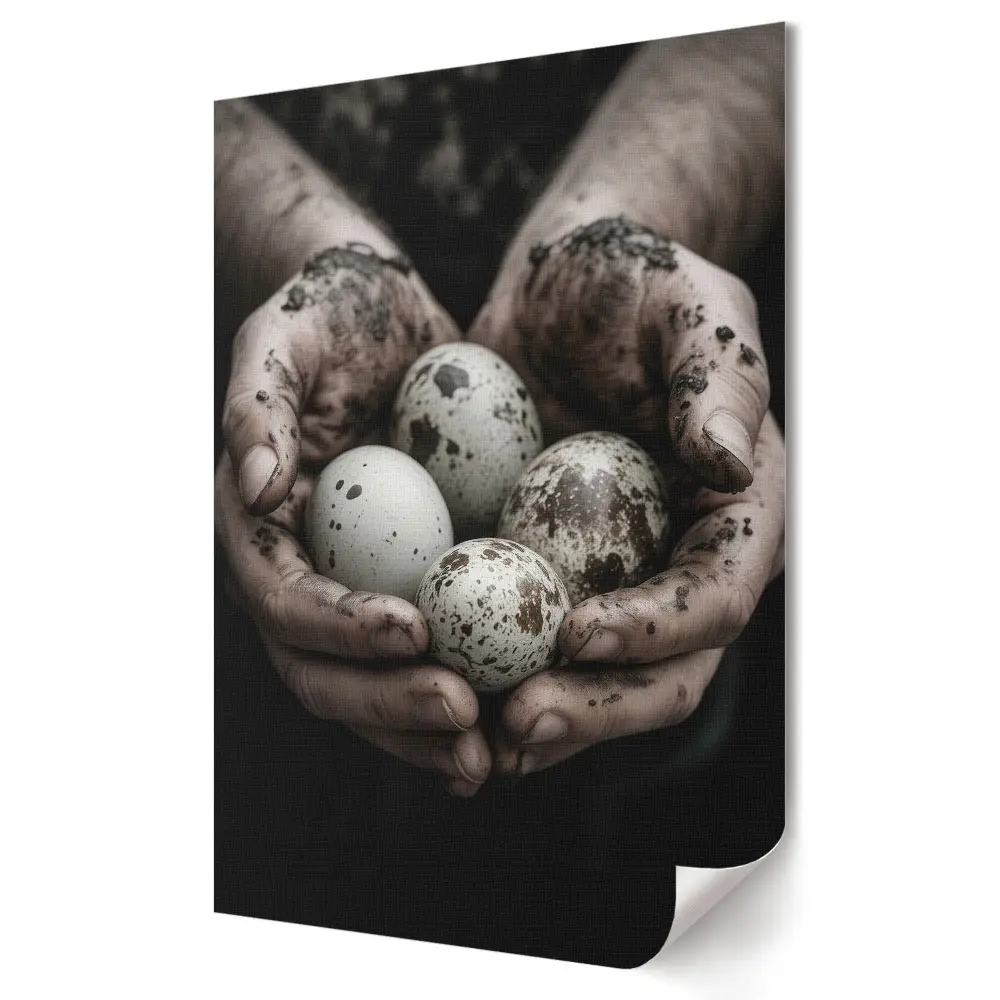 Plakat na materiale polycanvas Ziemia i życie w dłoniach