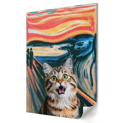 Plakat na materiale polycanvas Kot w stylu ekspresjonizmu