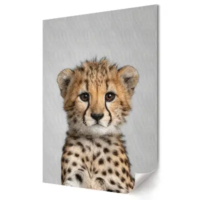 Stylowy plakat na ścianę Mały gepard z urokliwym spojrzeniem