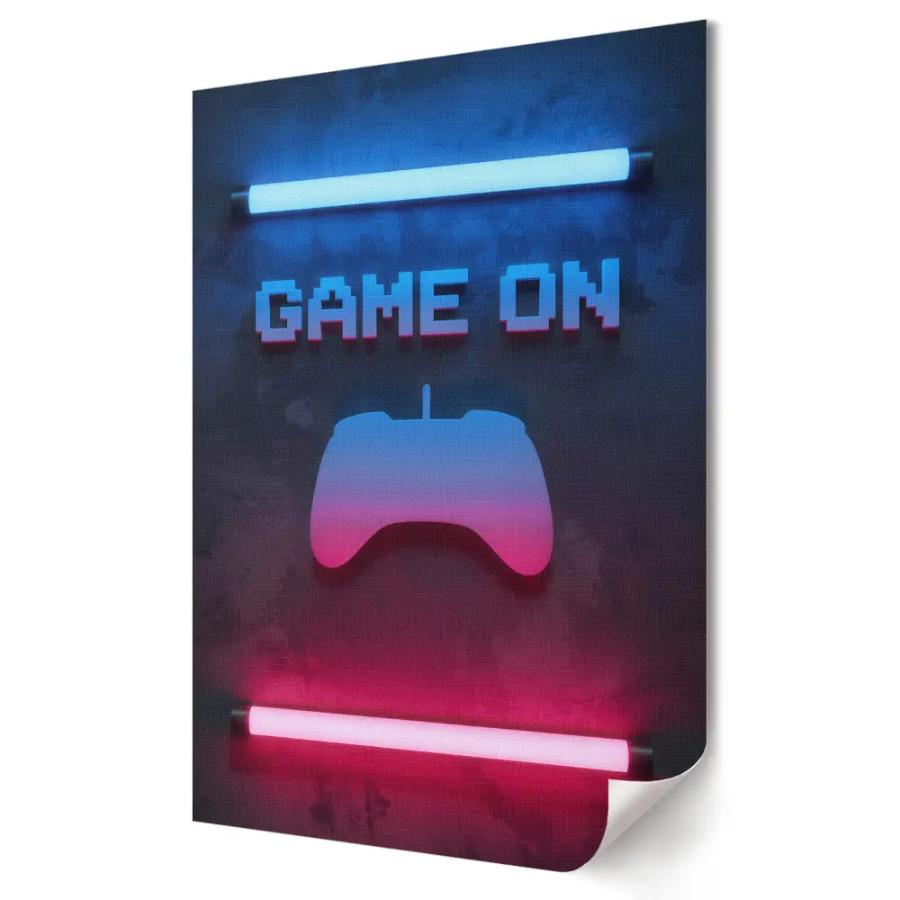 Plakat na materiale polycanvas Gra w pełnym świetle neonów