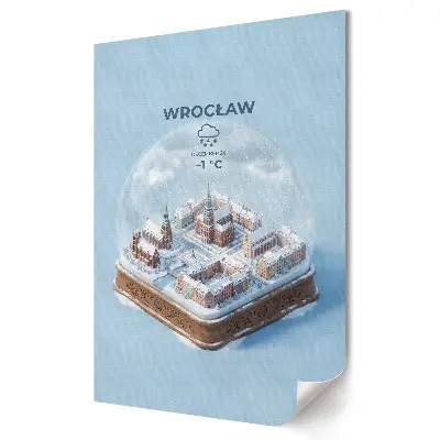 Grafika ścienna na płótnie Zimowa kula śnieżna Wrocławia