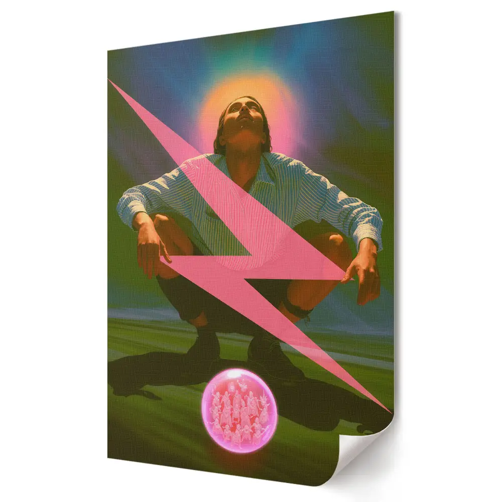 Plakat na materiale polycanvas Energia w blasku neonowych kolorów