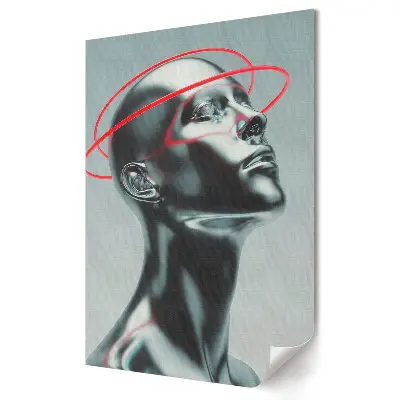 Grafika ścienna na płótnie Futurystyczna sylwetka z holograficznym akcentem
