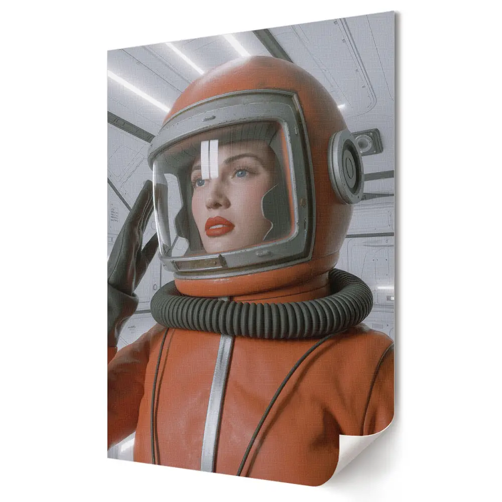 Nowoczesny plakat dekoracyjny Astronauta w futurystycznym skafandrze kosmicznym