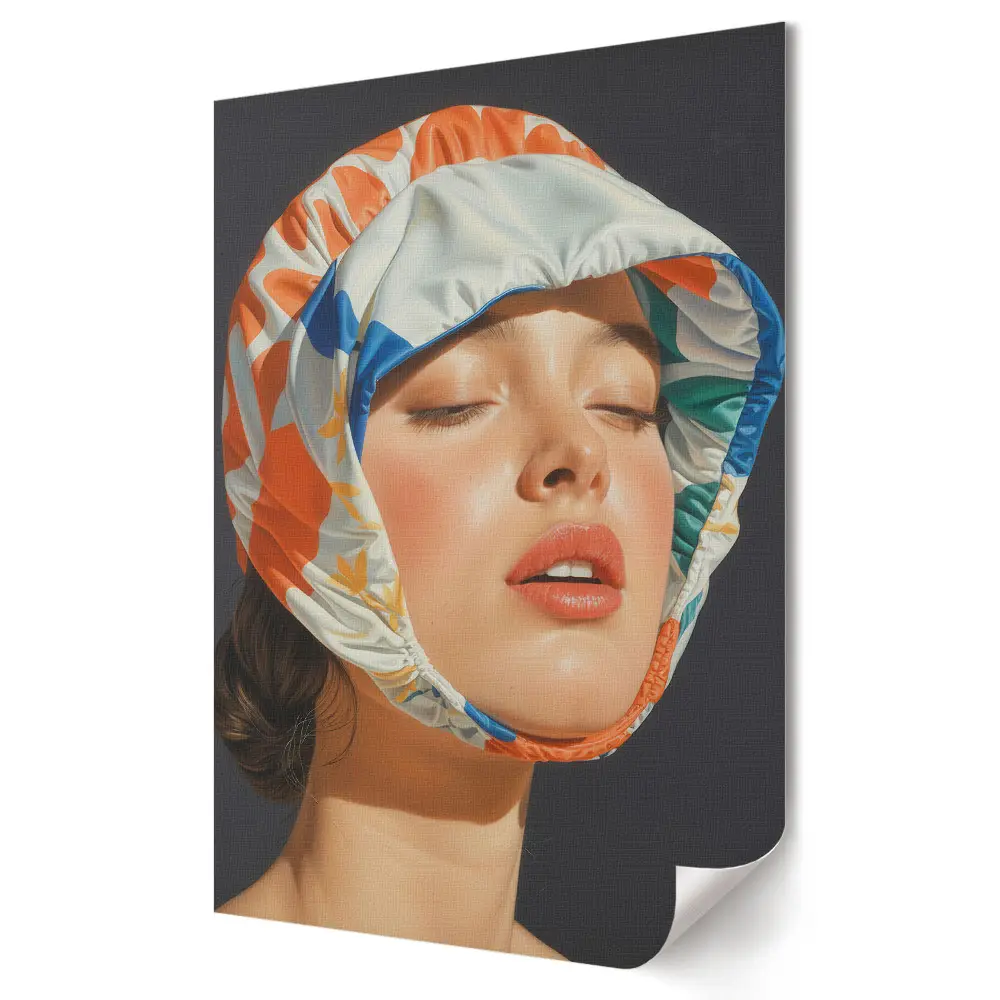 Plakat na materiale polycanvas Letnia elegancja w modnym nakryciu głowy