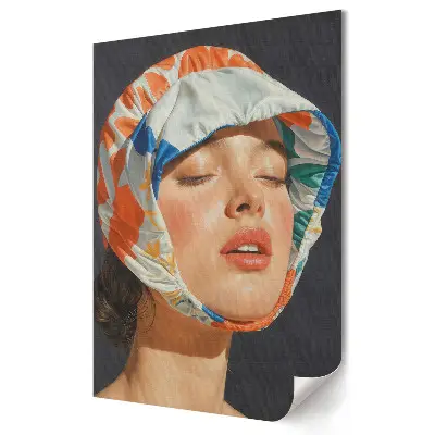 Plakat na materiale polycanvas Letnia elegancja w modnym nakryciu głowy