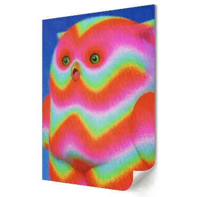 Plakat na materiale polycanvas Kolorowy stworek w neonowych barwach