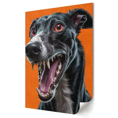 Plakat na materiale polycanvas Ekspresyjny portret psa zębatego