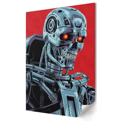 Plakat na materiale polycanvas Robotyczny wojownik w futurystycznym stylu