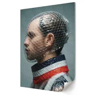 Stylowy plakat ścienny Futurystyczna moda z ochroną twarzy