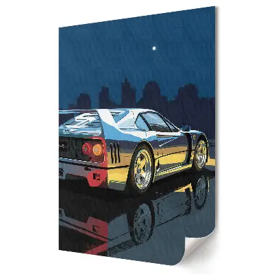 Nowoczesny plakat dekoracyjny Elegancja sportowego samochodu w nocy