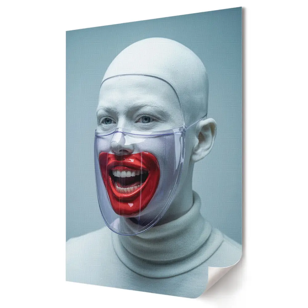 Plakat na materiale polycanvas Maska emocji w surrealistycznym stylu