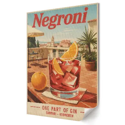 Obraz na płótnie Klasyczny Negroni w słonecznej scenerii