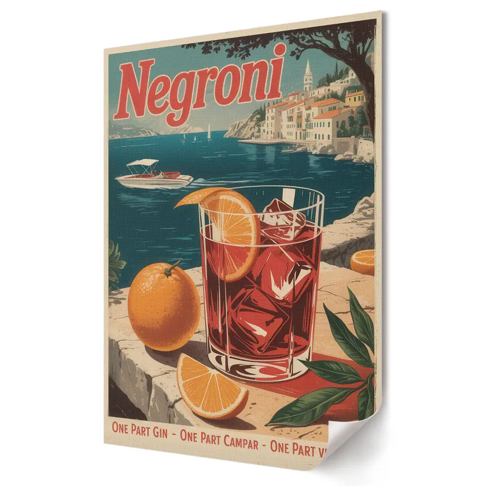 Plakat na materiale polycanvas Klasyczny Negroni w malowniczej scenerii