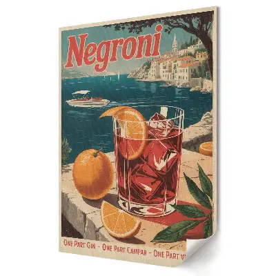 Plakat na materiale polycanvas Klasyczny Negroni w malowniczej scenerii