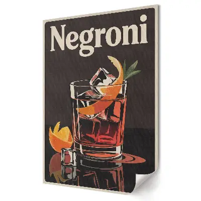 Stylowy plakat na ścianę Klasyczny koktajl Negroni w stylu retro