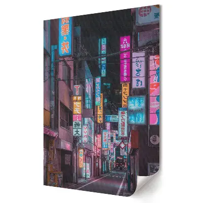 Plakat na materiale polycanvas Nocne życie w neonowej metropolii