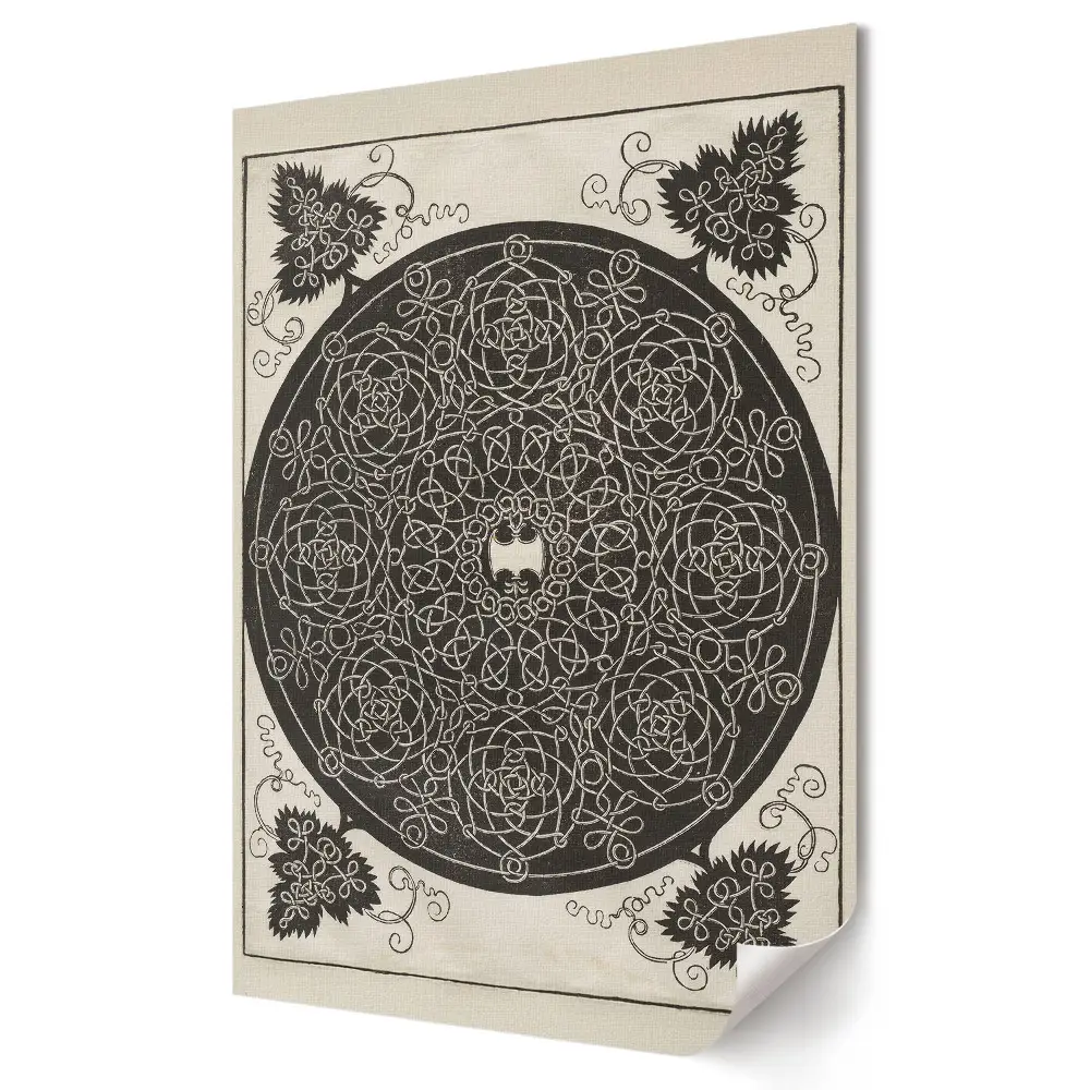 Plakat na materiale polycanvas Geometryczne wzory w monochromatycznej kompozycji